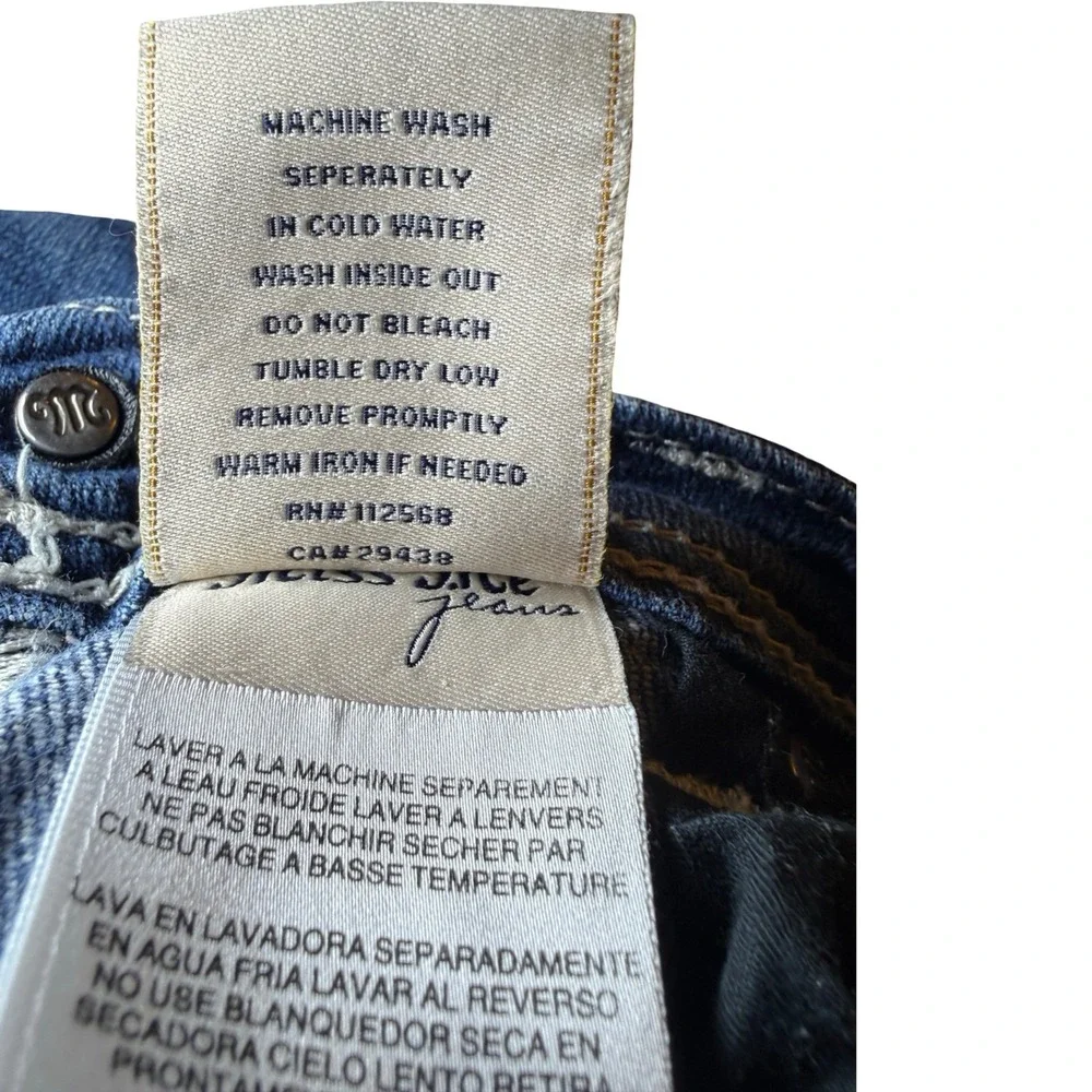 Miss Me Skinny Jeans Womens 27 Blue Embroidered Wing Rhinestone JP5117SK2